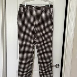 Talbots Women’s Black and White Checkered Pants size 14 never worn with tag.